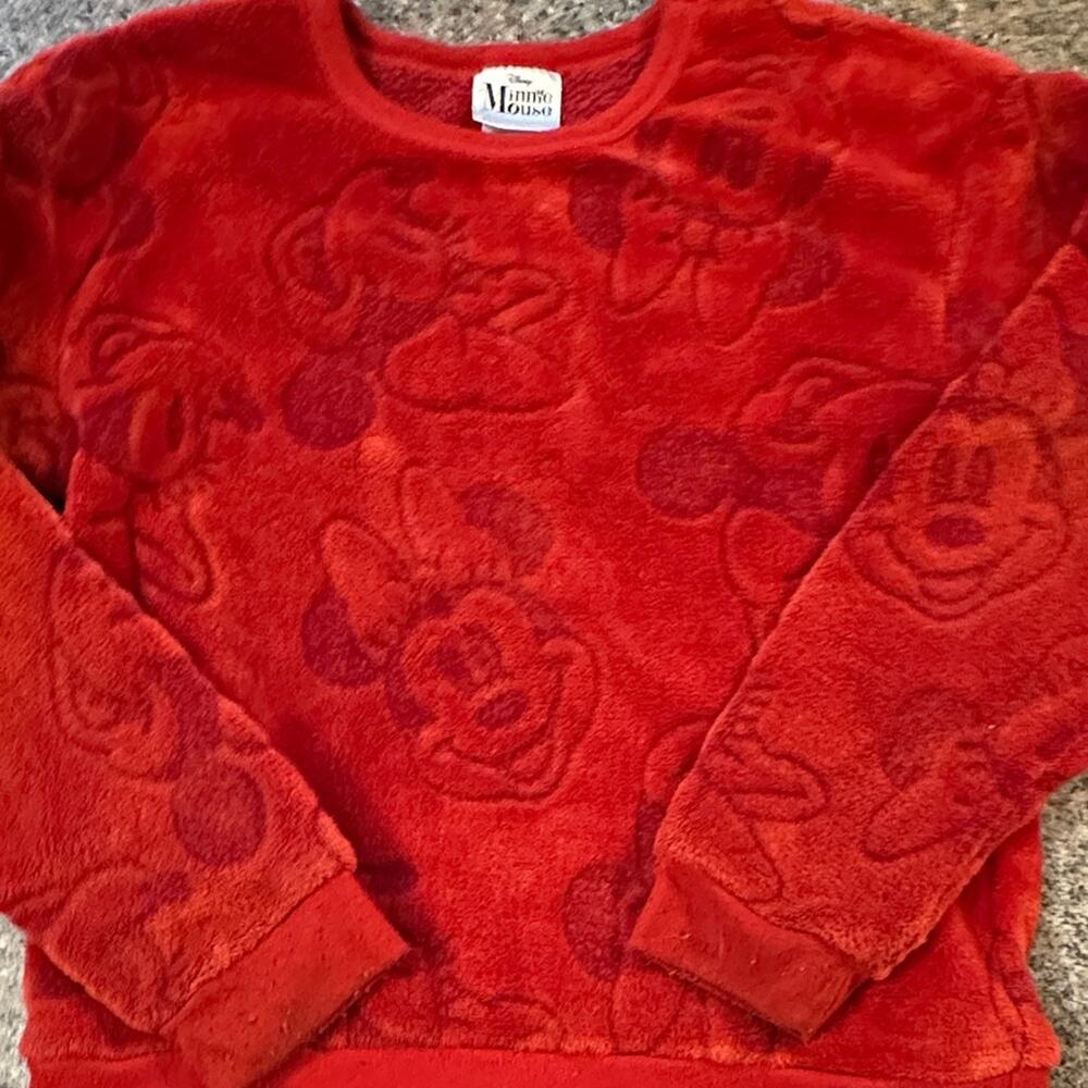 Disney Red Fleece Pullover with Mickey Mouse